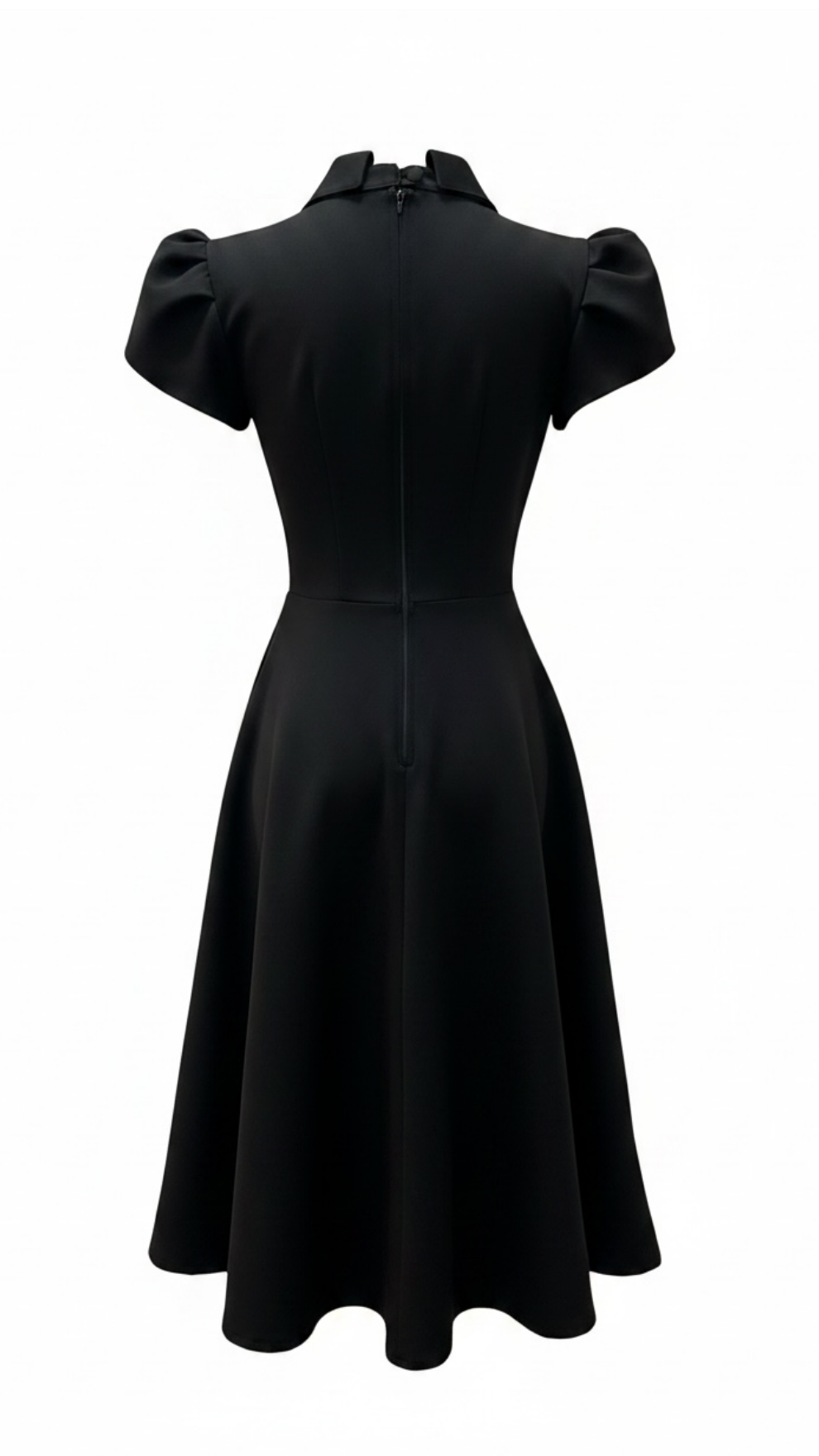 Dua Pleat Chain Dress-Cap Sleeve