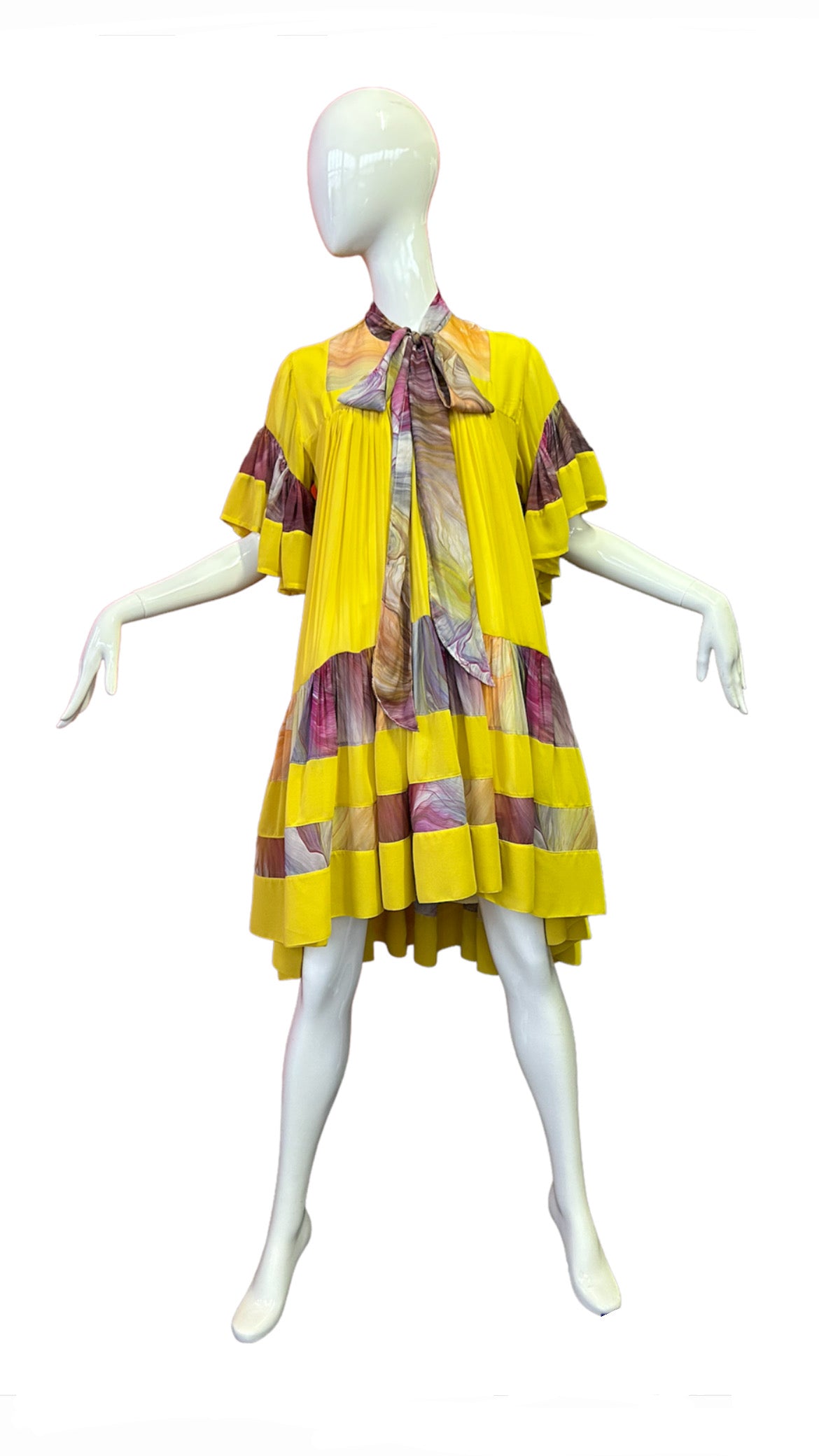 Dirhua high-low scarf dress (Lemon-Lime)
