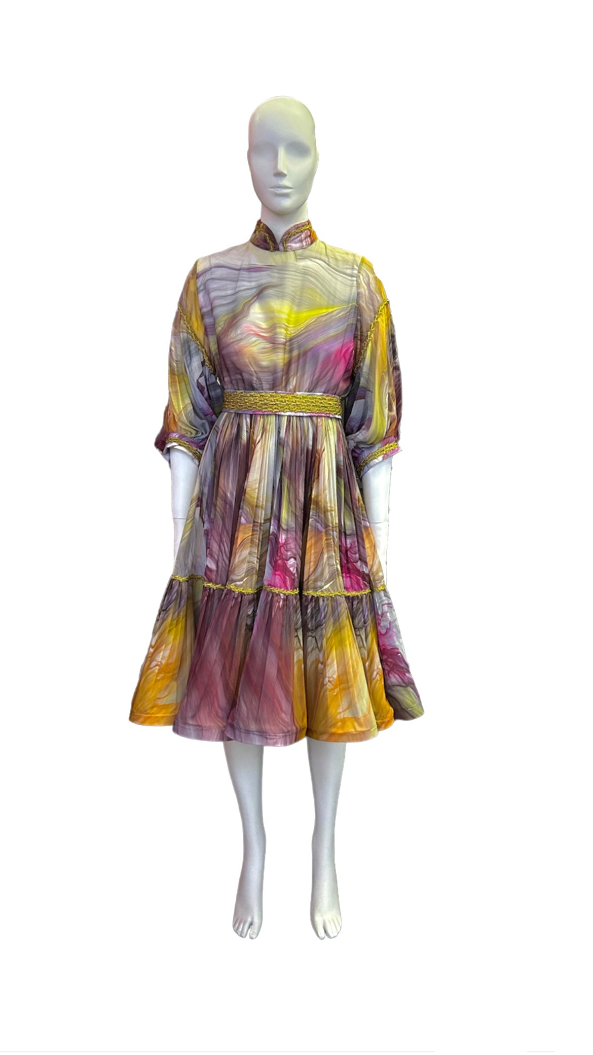Baone chiffon lurex dress