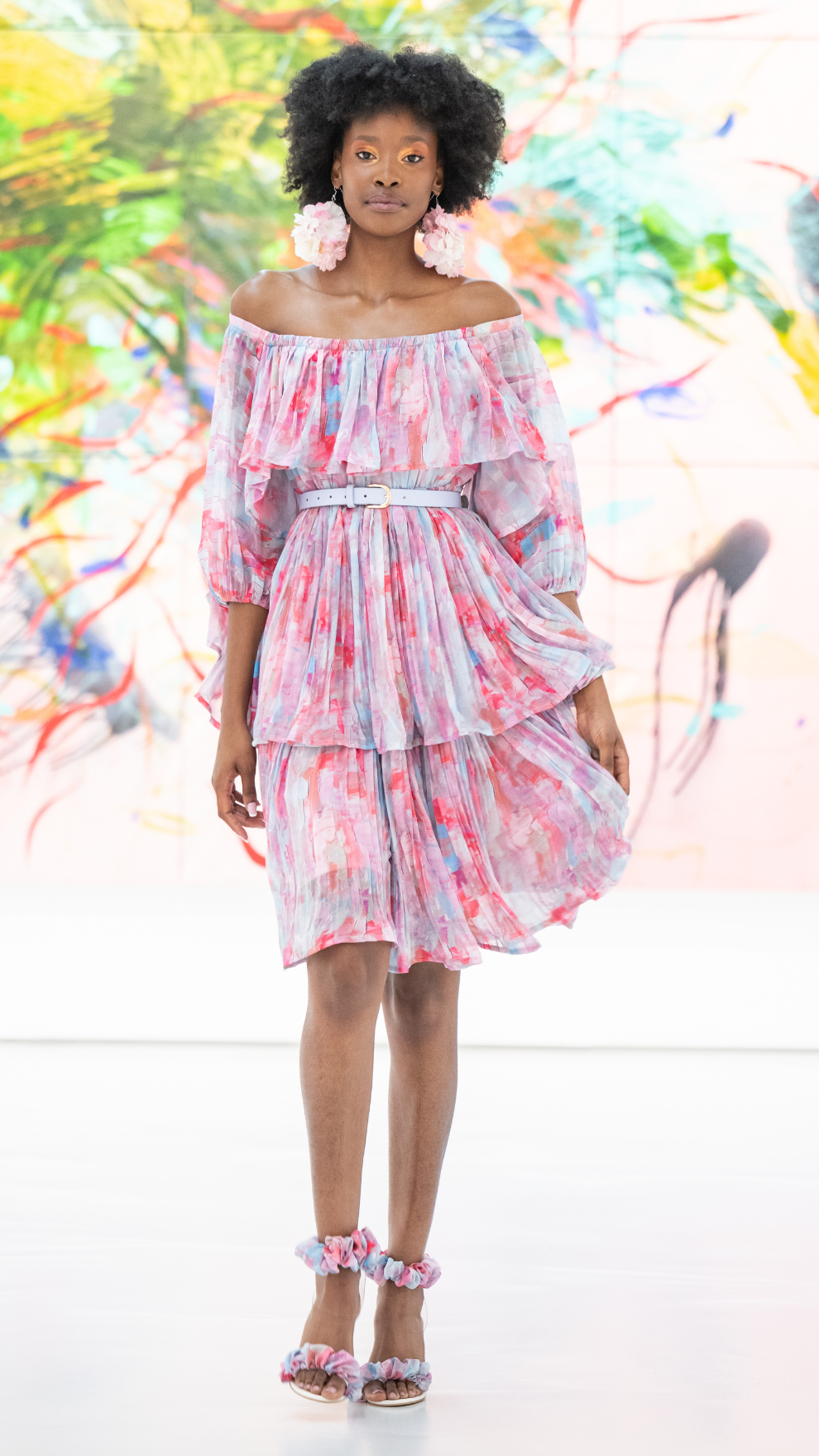 Hasiera off-shoulder tier dress