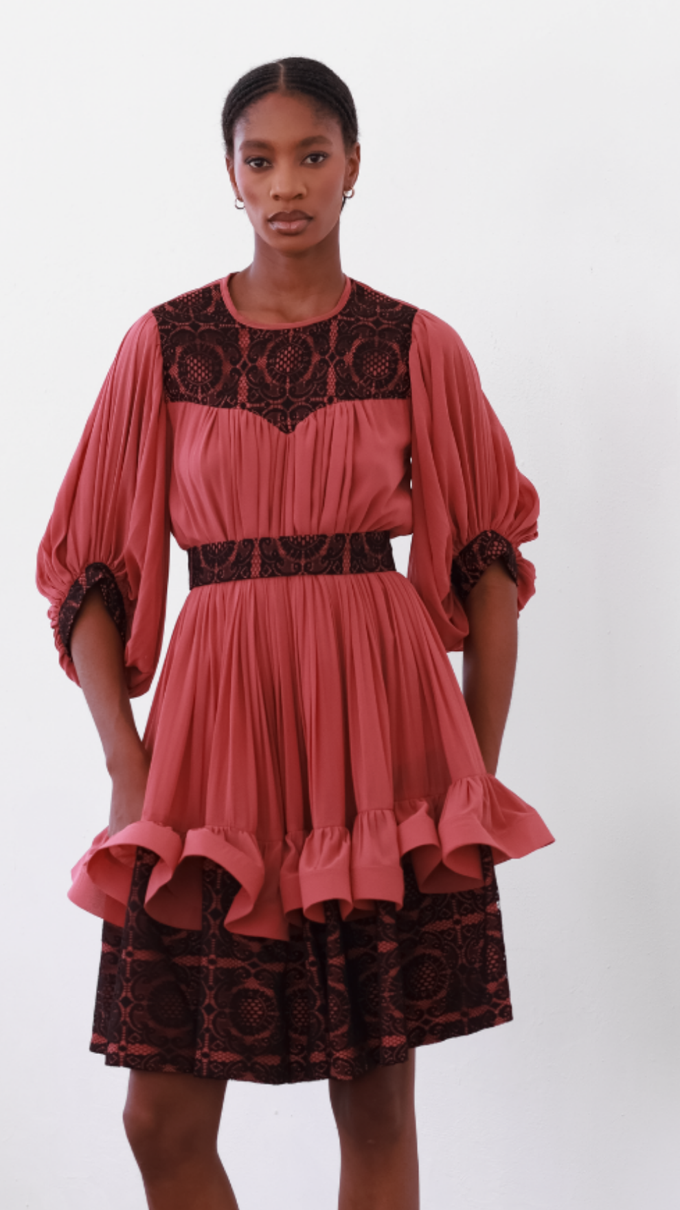 Madi Lace Panel Dress (Belt included)