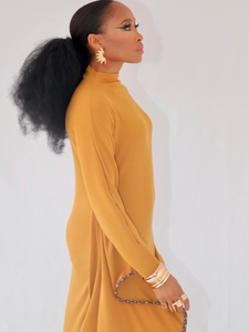 Shoo-Bee-Doo Bat-Wing Dress(Mustard)