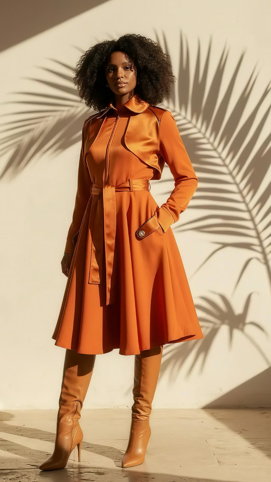 Solle Zip Front Trench Dress