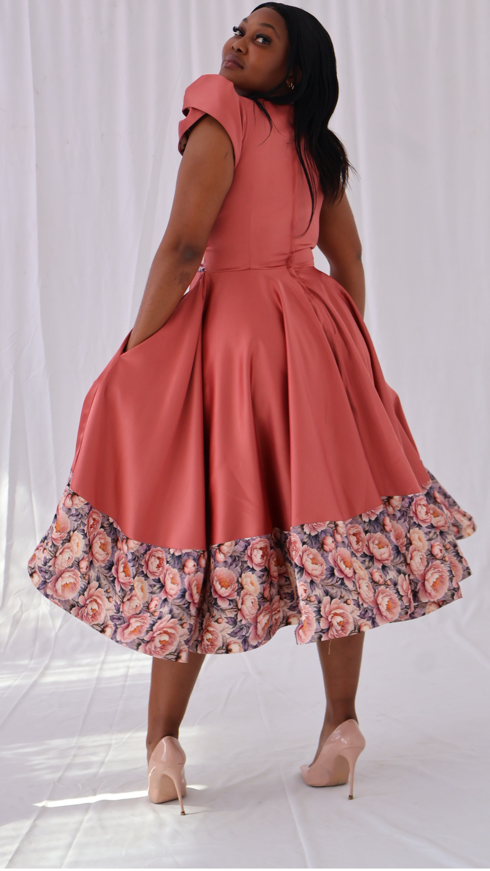 Sigma Floral Contrast Midi Dress