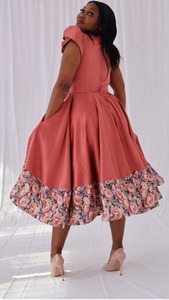Sigma Floral Contrast Midi Dress