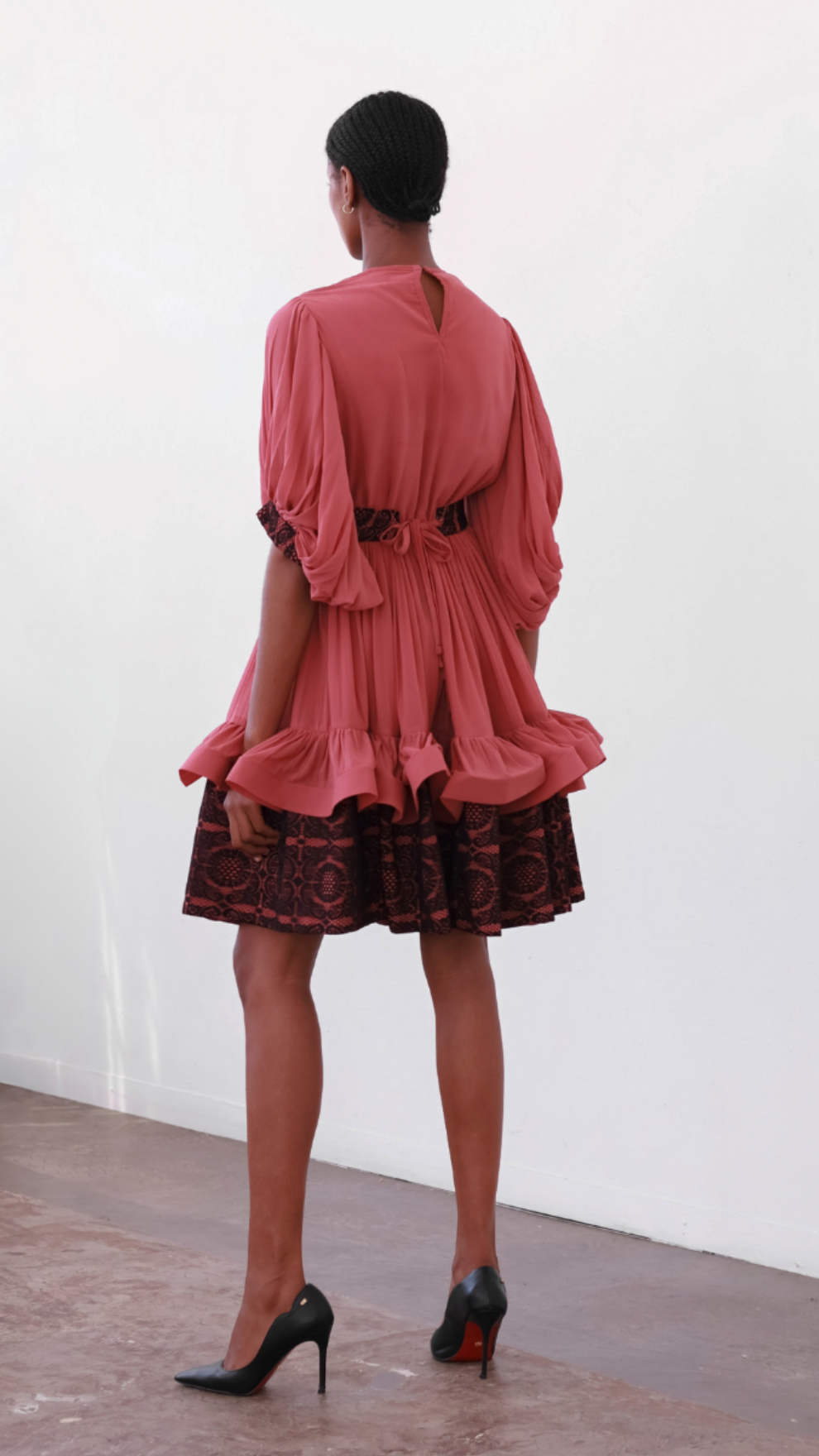 Madi Lace Panel Dress (Belt included)