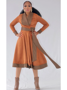 Bilow Stretch Suede Wrap Dress