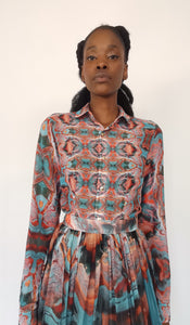 “Omi” print chiffon shirt