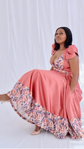 Sigma Floral Contrast Midi Dress