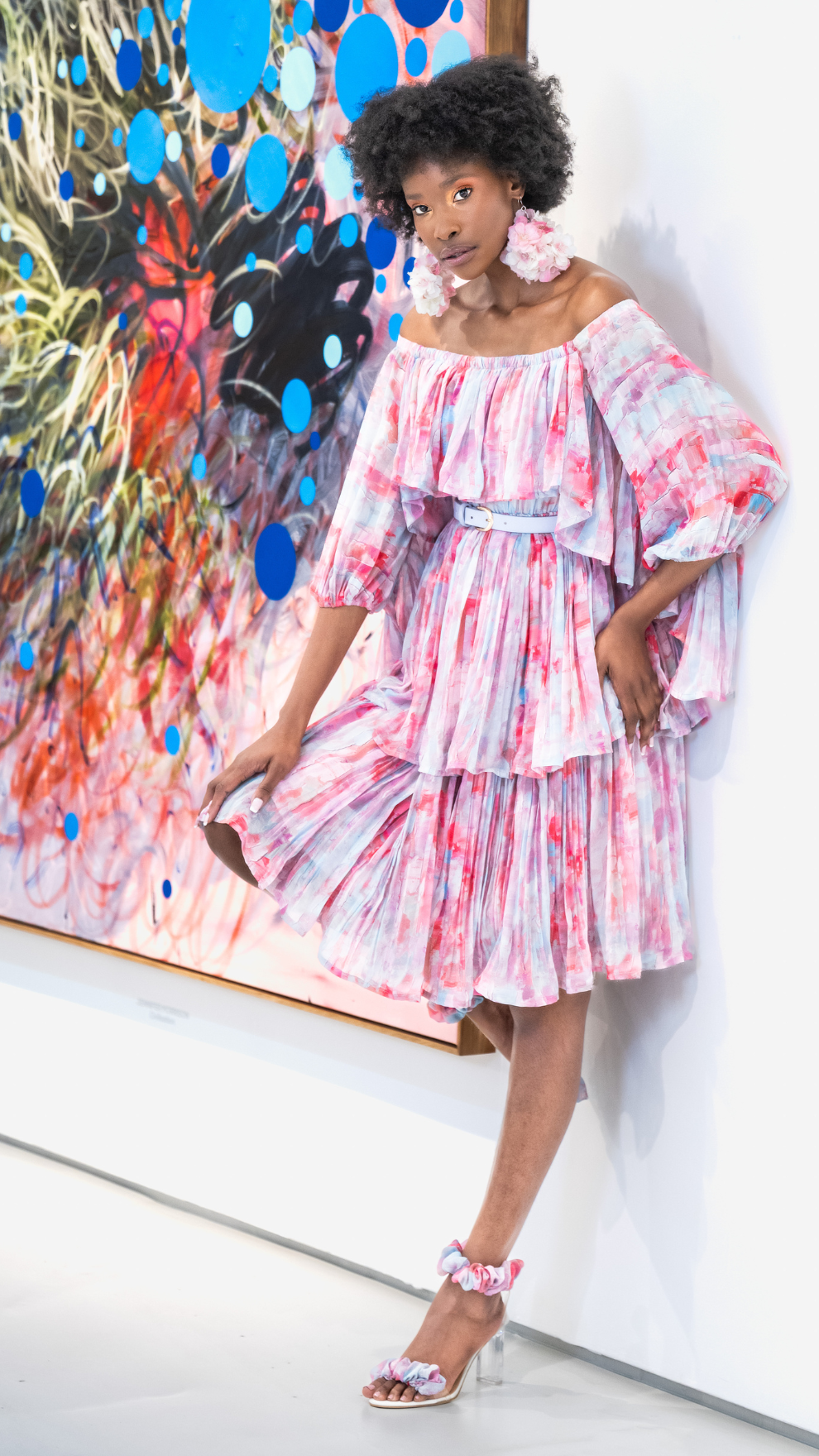 Hasiera off-shoulder tier dress