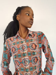 “Omi” print chiffon shirt