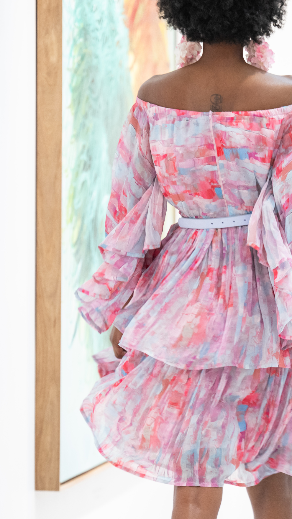 Hasiera off-shoulder tier dress