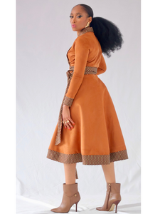 Bilow Stretch Suede Wrap Dress