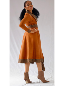 Bilow Stretch Suede Wrap Dress