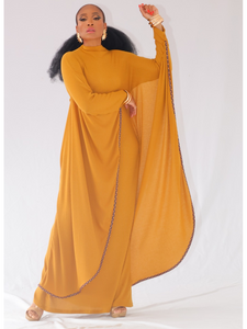 Shoo-Bee-Doo Bat-Wing Dress(Mustard)