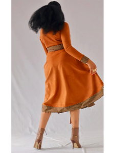 Bilow Stretch Suede Wrap Dress