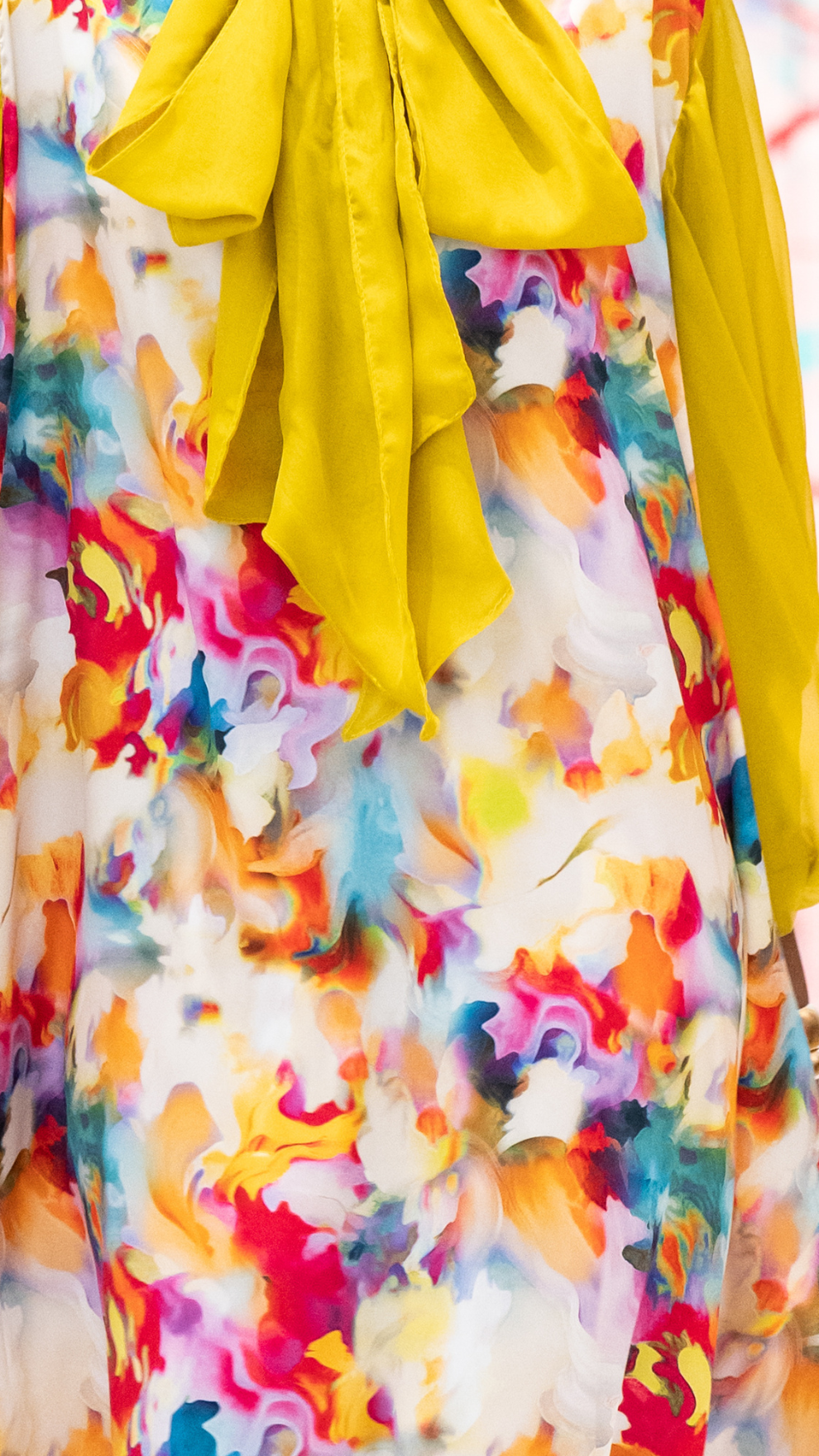 Agate Print Balloon Dress (Yellow Multi)