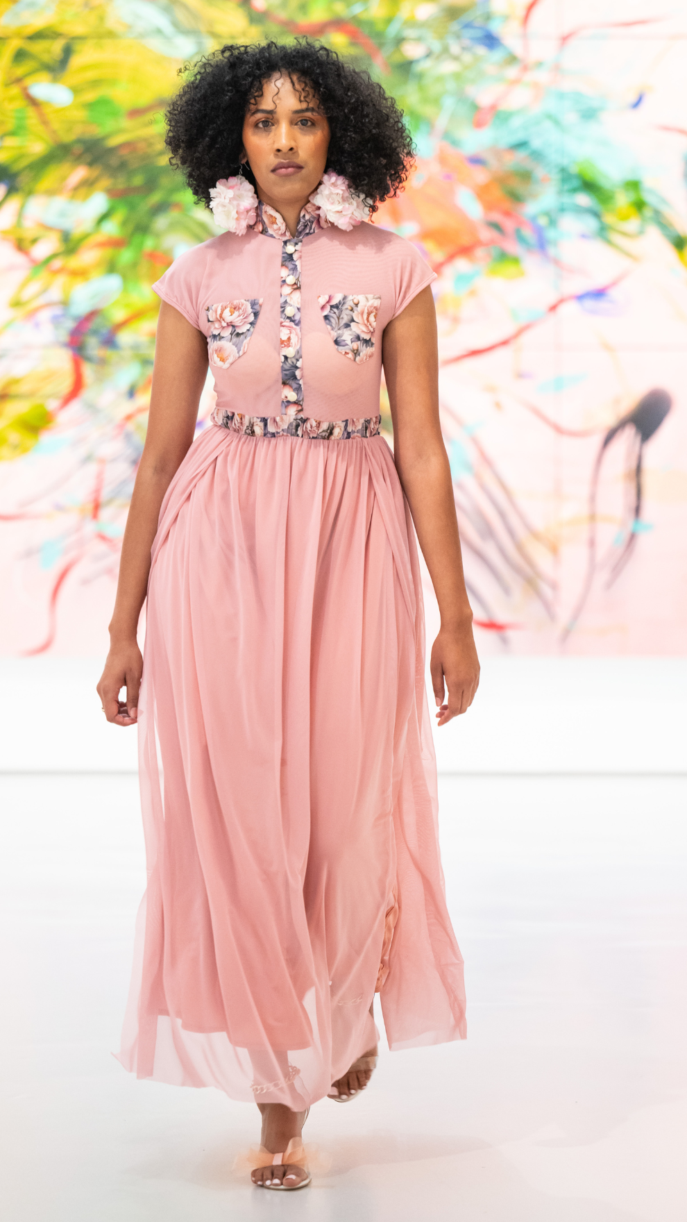 Shannon Double Slit Mesh Maxi Dress