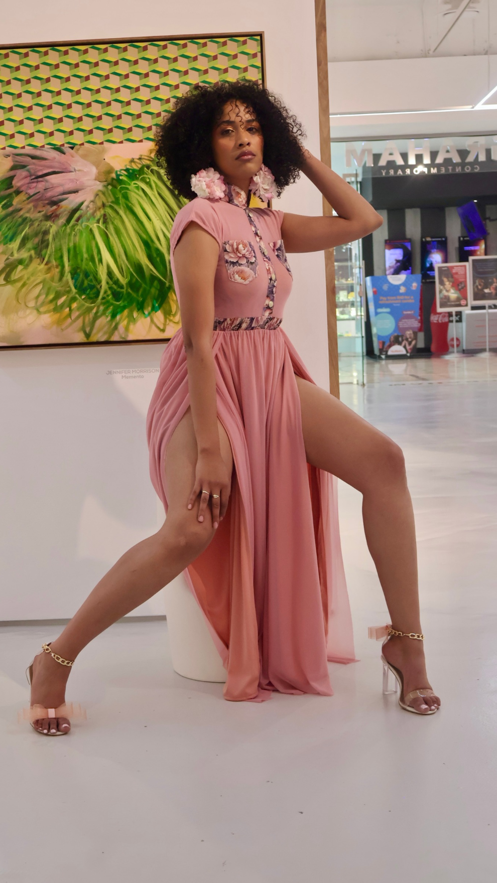 Shannon Double Slit Mesh Maxi Dress