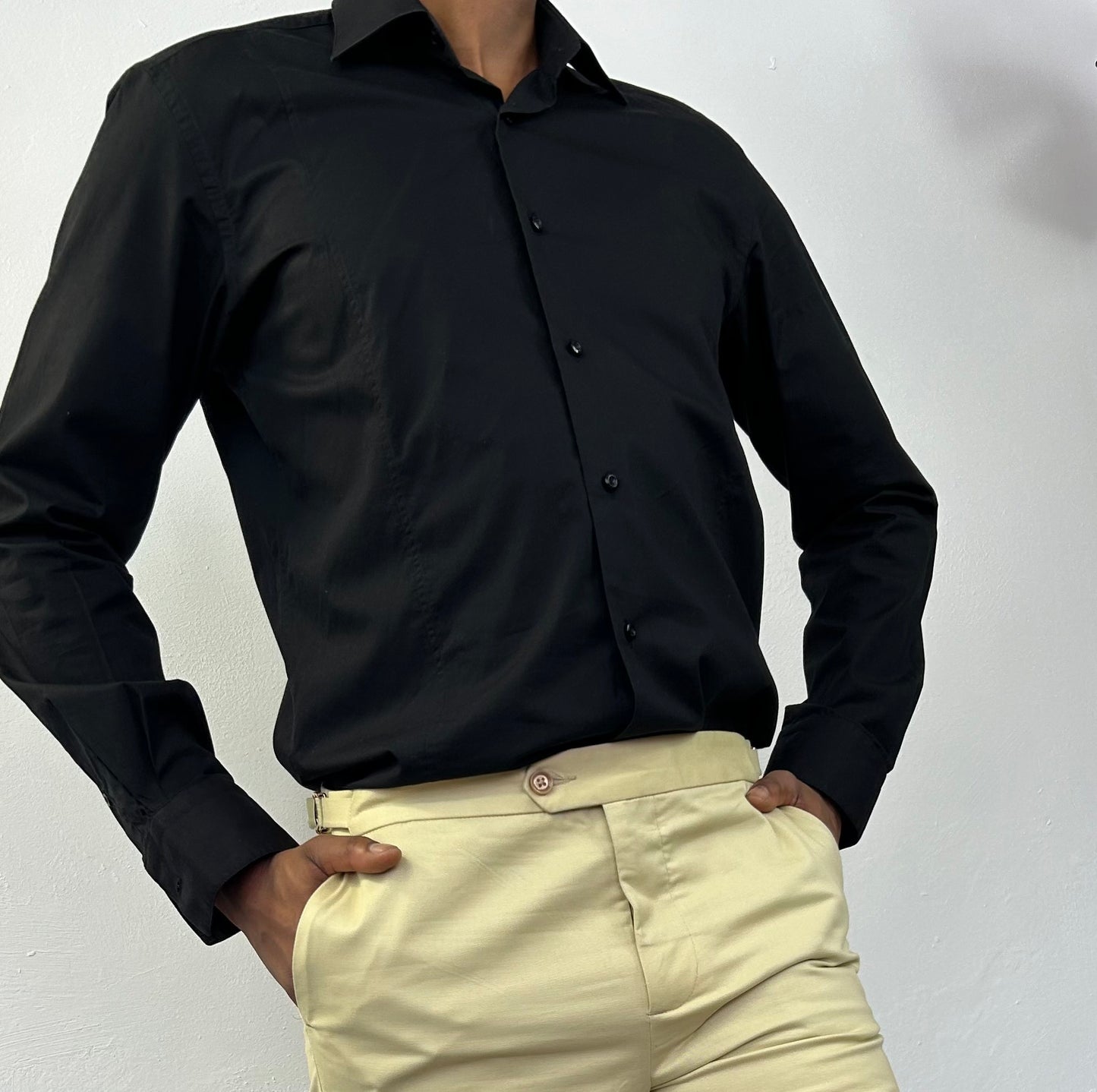 MEN'S PLAIN BLACK SHIRT