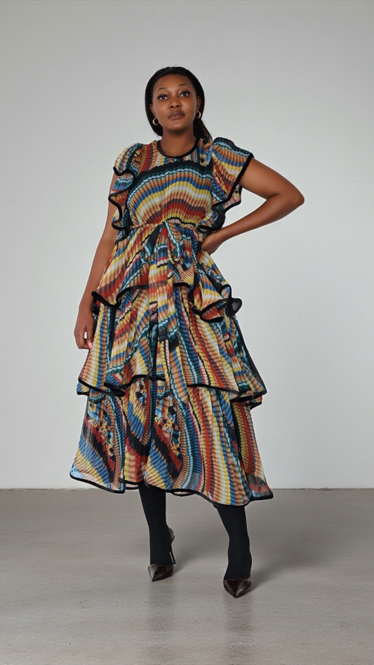 NAYOBI Midi Tier Dress