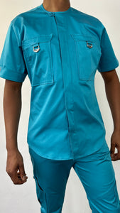 MEN SHORT SLEEVE CARGO SHIRT WITH SIDE HOOKS