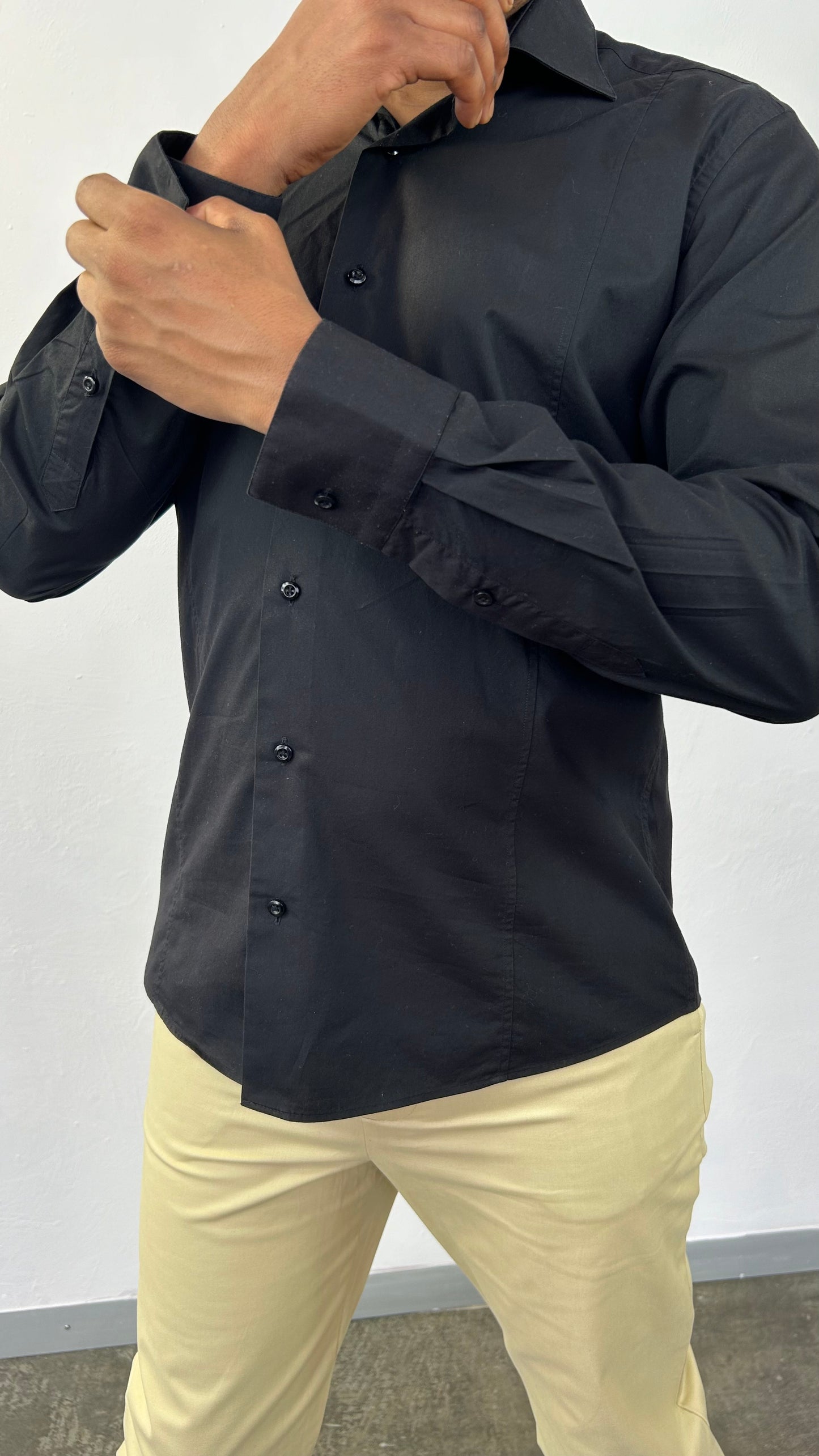 MEN'S PLAIN BLACK SHIRT